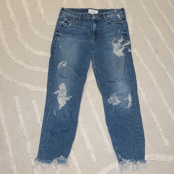 Mother Superior The Sinner Distressed Straight Crop Ankle Leg Jeans - Picture 2 of 16